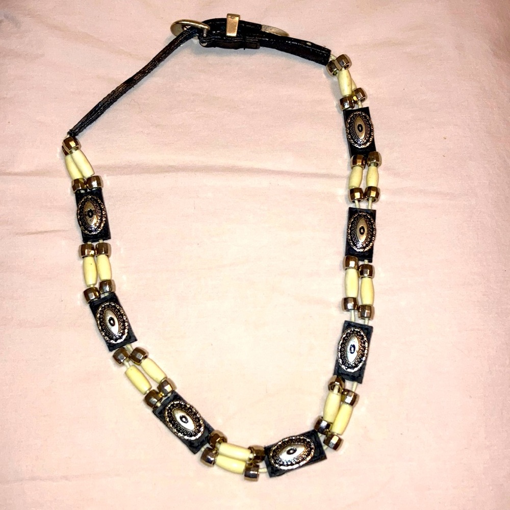 Black leather, Silver Buckle, Western Hatband